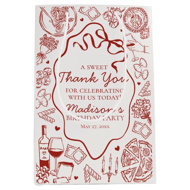 Sac Cadeau Moyen Italian Pasta Holy Cannoli Birthday Party Favor (Devant)