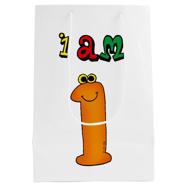 Sac Cadeau Moyen J'ai 1 ans - des parties d'anniversaire de enfant (Dos)
