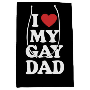 Sac Cadeau Moyen J'aime mon père gay Je cœur mon père gay