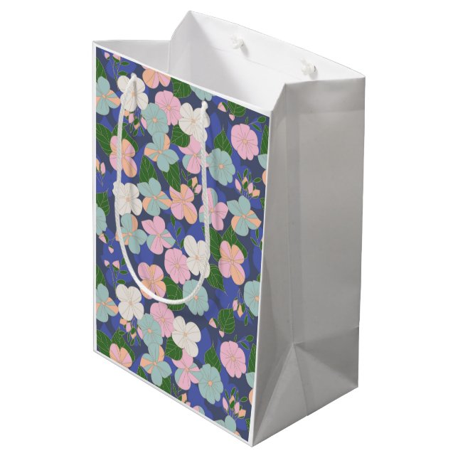 Sac Cadeau Moyen Jardin aux fleurs Pastel (Dos Angle)
