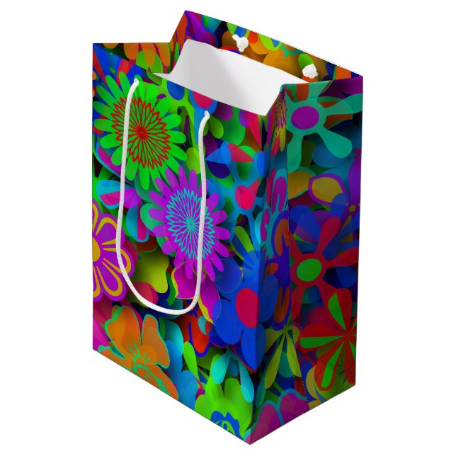 Sac Cadeau Moyen Jardin aux fleurs Super (Devant Angle)
