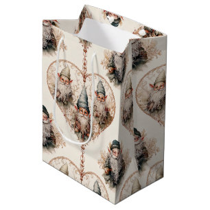 Sac Cadeau Moyen Jardin de Cottagecore Nain de Jardin Aquarelle Vin