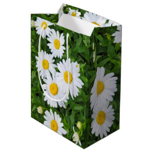Sac Cadeau Moyen Jardin de marguerites blanches d'été