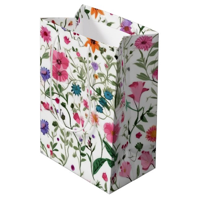 Sac Cadeau Moyen Jardin Fleur sauvage d'été (Dos Angle)