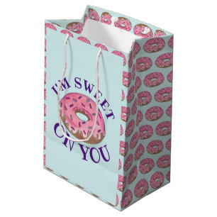 Sac Cadeau Moyen Je suis sucré sur vous beignets roses Doughnut Foo
