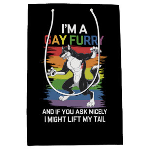 Sac Cadeau Moyen Je suis une fierté LGBTQ arc-en-ciel gay furry ren