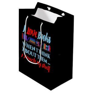 Sac Cadeau Moyen Je Touche Mon Étagère Livre Humour Lover
