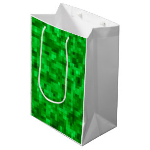 Sac Cadeau Moyen Jeux d'équipe de terrain en laiton pixilé vert spo