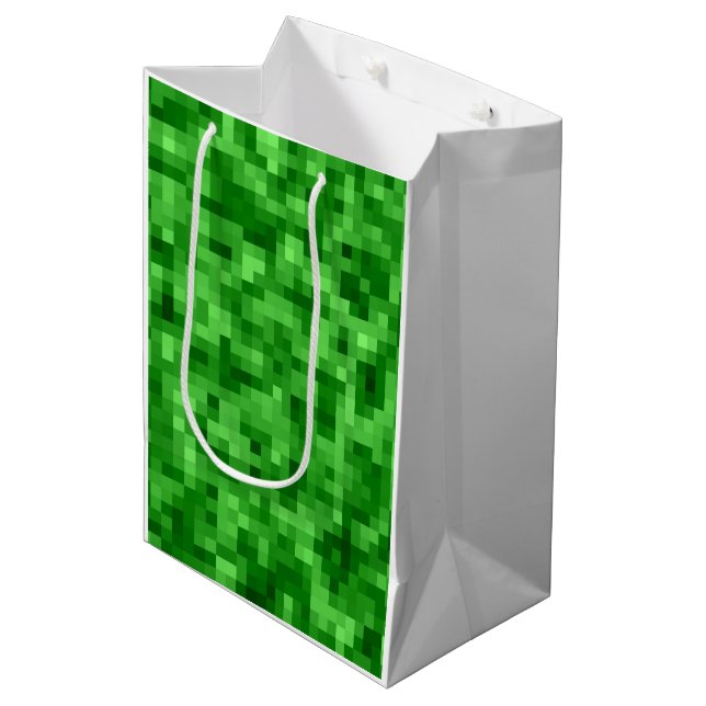 Sac Cadeau Moyen Jeux d'équipe de terrain en laiton pixilé vert spo (Devant Angle)