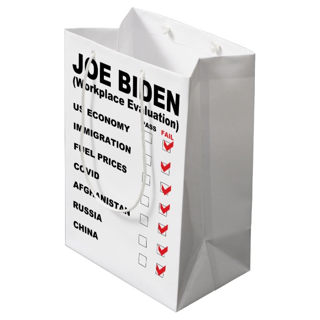 Sac Cadeau Moyen Joe Biden Évaluation d'emploi (Dos Angle)