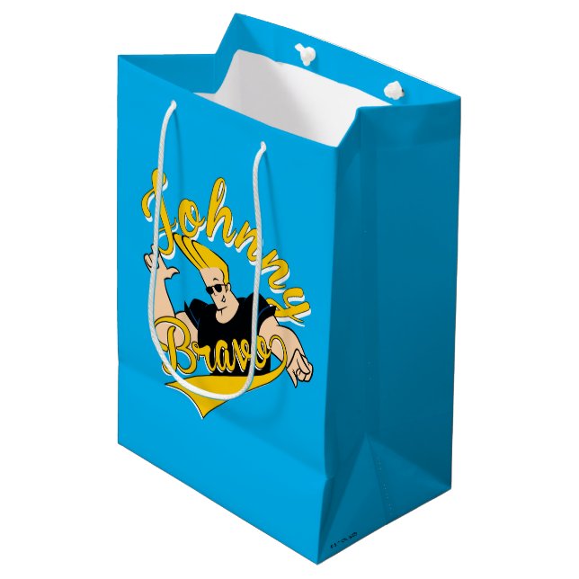 Sac Cadeau Moyen Johnny Bravo Graphisme sportif (Devant Angle)