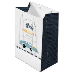 Sac Cadeau Moyen Joli Blue Race Car Enfants N'Importe Quel Âge Anni