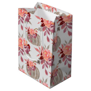 Sac Cadeau Moyen Joli Citrouille d'aquarelle Baby shower d'enrobage