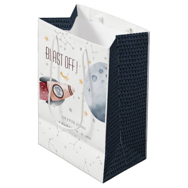 Sac Cadeau Moyen Joli espace extra-atmosphérique Planètes étoiles N (Devant Angle)