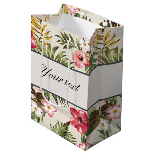 Sac Cadeau Moyen Joli motif personnalisé de ketmie