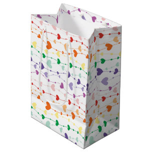 Sac Cadeau Moyen Joli Rainbow Hearts Enfants Motifs