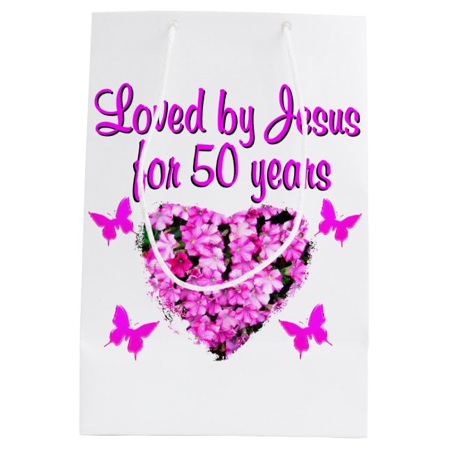 SAC CADEAU MOYEN JOLIE 50E ANNIVERSAIRE (Dos)