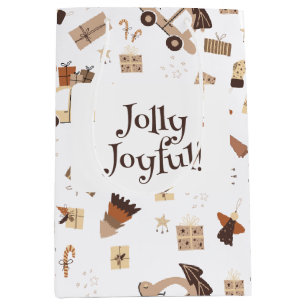 Sac Cadeau Moyen Jolly Joyful Boho Noël