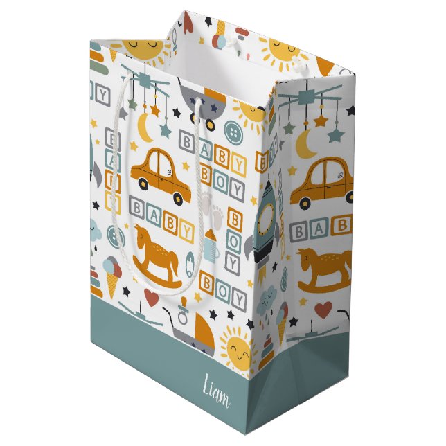 Sac Cadeau Moyen Jouet de voiture bébé mignonne Motif et nom Baby s (Dos Angle)