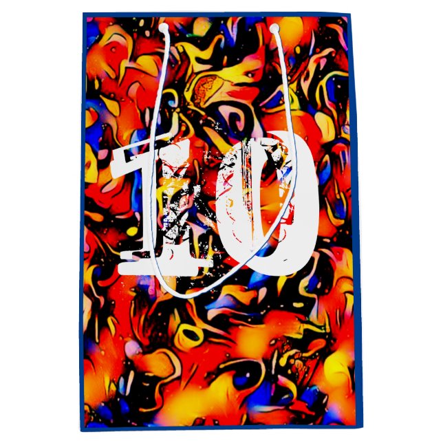 Sac Cadeau Moyen Joueur d'art abstrait du 10e anniversaire (Devant)