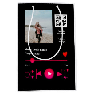 Sac Cadeau Moyen Joueur de musique couple personnalisé amour q r co
