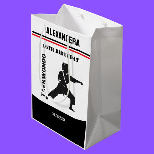 Sac Cadeau Moyen Joueur de Taekwondo, Cadeau d'anniversaire, Karate