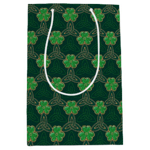 Sac Cadeau Moyen Jour de la Saint Patrick géométrique Celtic Triske