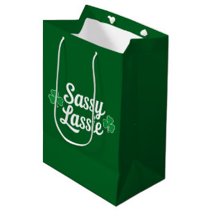 Sac Cadeau Moyen Jour de la Saint Patrick Sassy Lassie Funny Irish