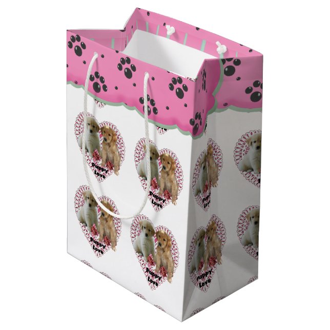 Sac Cadeau Moyen Jour de la Saint-Valentin (Dos Angle)