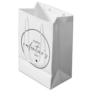 Sac Cadeau Moyen Joyeuse Saint-Valentin élégante typographie script
