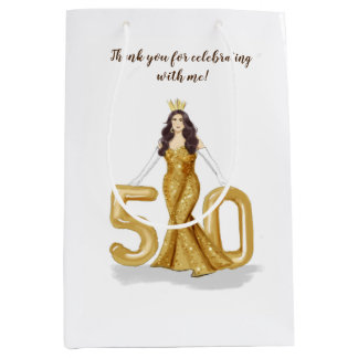Sac Cadeau Moyen joyeux 50e anniversaire
