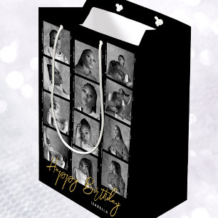Sac Cadeau Moyen Joyeux Anniversaire Bande de Film Personnalisée Ph