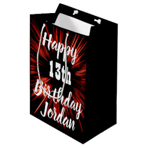 Sac Cadeau Moyen Joyeux anniversaire N'IMPORTE QUEL ÂGE Treizième