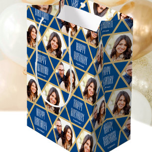 Sac Cadeau Moyen Joyeux Anniversaire Photo Personnalisée Étoile Mot