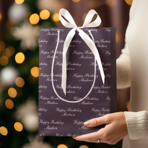 Sac Cadeau Moyen Joyeux Anniversaire Script Nom Prune