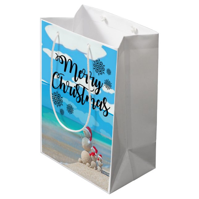 Sac Cadeau Moyen Joyeux Cadeaux de Noël (Dos Angle)