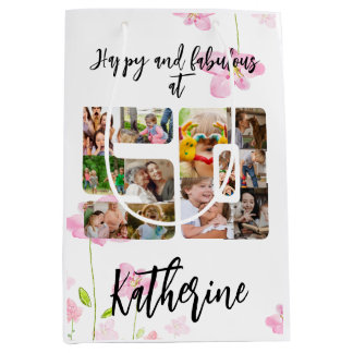 Sac Cadeau Moyen Joyeux et fabuleux 50e anniversaire Multi Photo