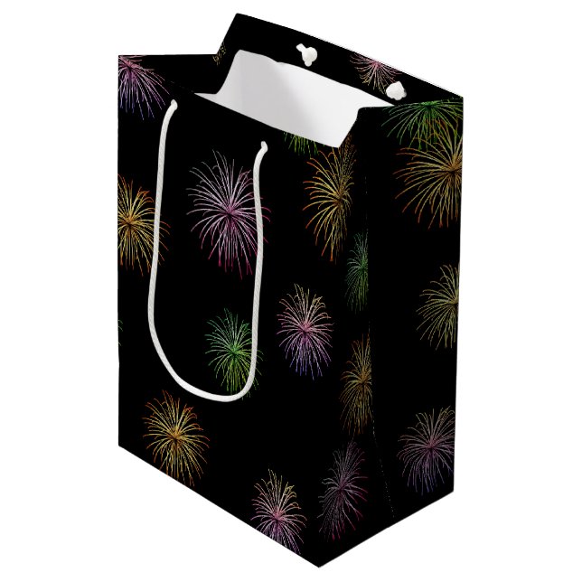 Sac Cadeau Moyen Joyeux feu d'artifice du 100e anniversaire sur noi (Devant Angle)