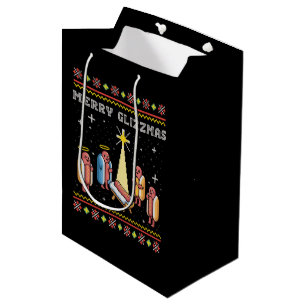 Sac Cadeau Moyen Joyeux Glizzmas Noël dégueu Hot Dog Xmas