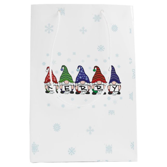 Sac Cadeau Moyen Joyeux Gnomes (Devant)