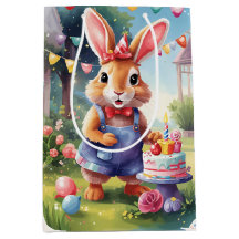 Joyeux lapin au gâteau |