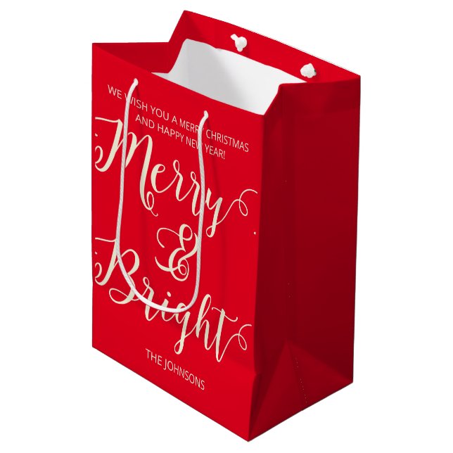 Sac Cadeau Moyen Joyeux Noël (Devant Angle)