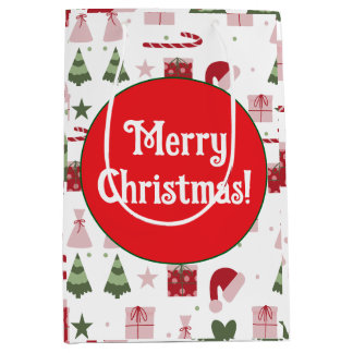 Sac Cadeau Moyen Joyeux Noël éditable mignon festif