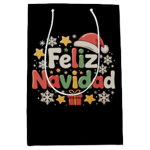 Sac Cadeau Moyen Joyeux Noël espagnol mexicain Merry Christmas Xmas