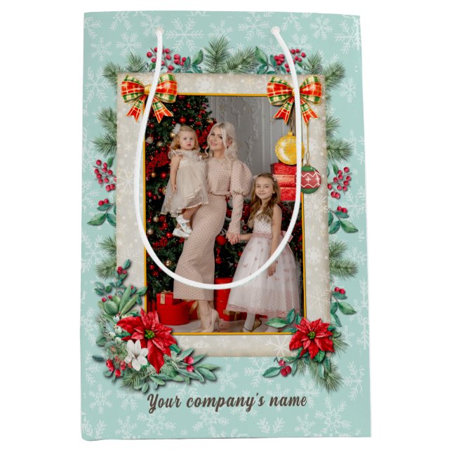 Sac Cadeau Moyen Joyeux Noël et Joyeux Nouvel An par amour (Devant)