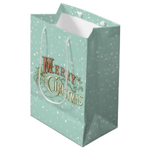 Sac Cadeau Moyen Joyeux Noël Festive Design typographique