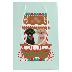 Sac Cadeau Moyen Joyeux Noël Labrador Retriever Dogs