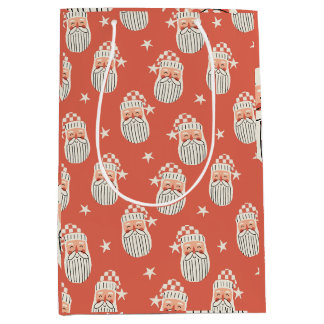 Sac Cadeau Moyen Joyeux Noël - visage de Père Noël nurserie hiver É