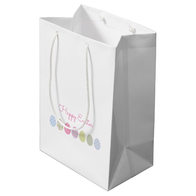Sac Cadeau Moyen Joyeux Oeufs de Pâques doux Pastels de Printemps (Dos Angle)