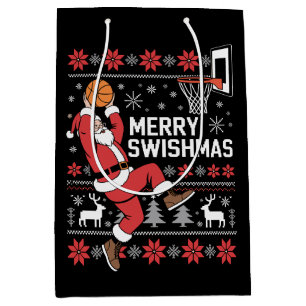 Sac Cadeau Moyen Joyeux Swishmas Basket Noël Moche Xmas